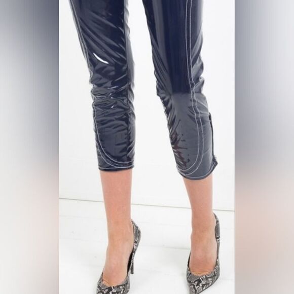 For Love & Lemons Idol Vinyl Blue Pants (XS) - Picture 3 of 9